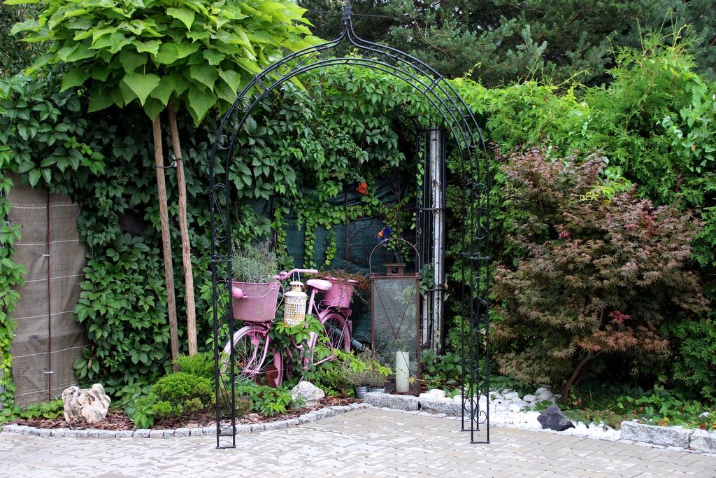Rosenbogen HOLLAND Rund Gesamtbreite 1,20 m Schwarz Pergola Metallrosenbogen Gartenbogen Rosensäule Gartendeko Pergola Arches de Rose