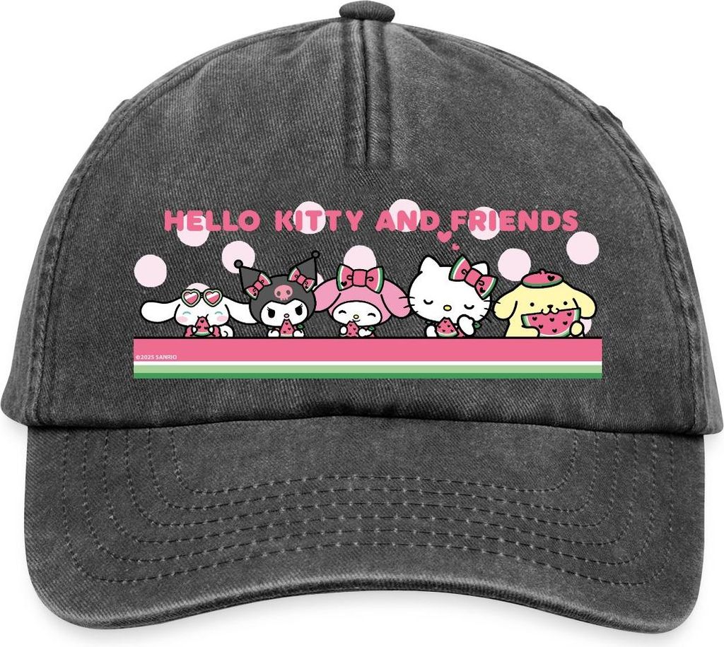 Spreadshirt Hello Kitty And Friends Essen Wassermelone Vintage Cap, One size, Vintage Schwarz