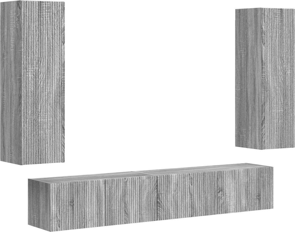 TV-Schrankset Wandmontiert 3 pcs Graues Sonoma Holzwerkstoff