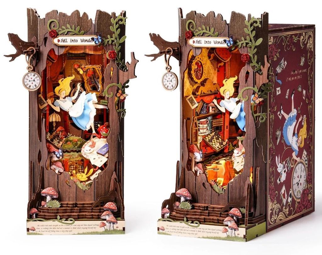 Alice im Wunderland Book Nook – DIY Miniaturhaus Bausatz, Produktbild 
