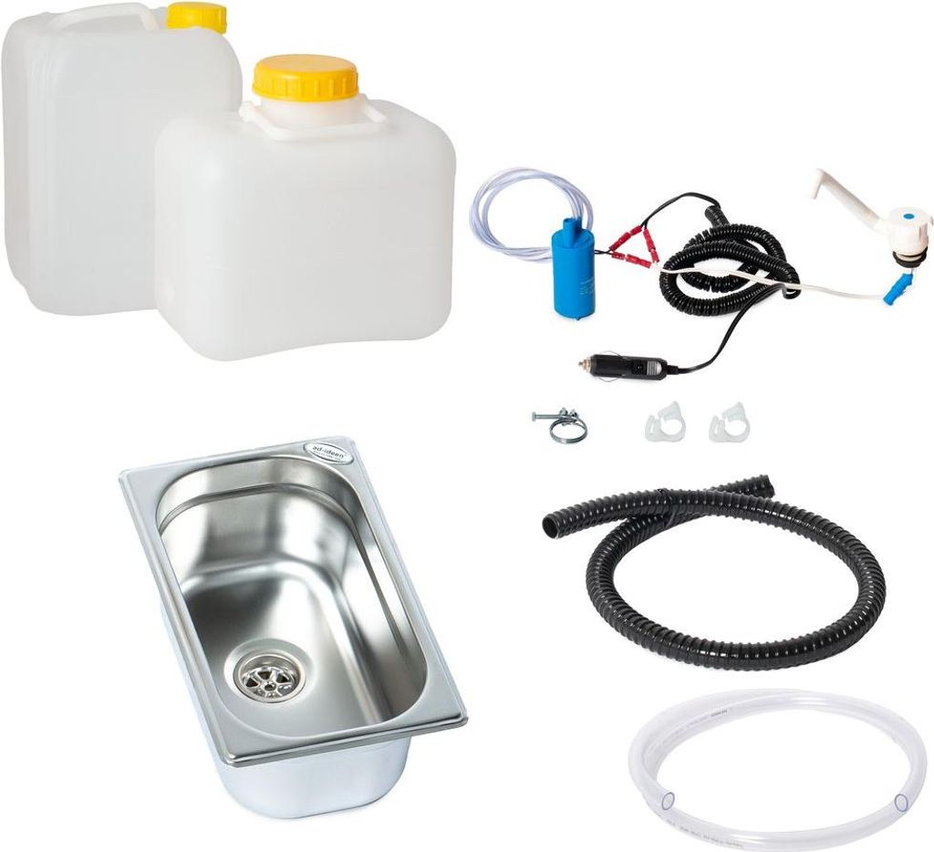 Miniküche Campingküche Küchenblock Bausatz Technikset Spüle 265x160x100mm Novo W