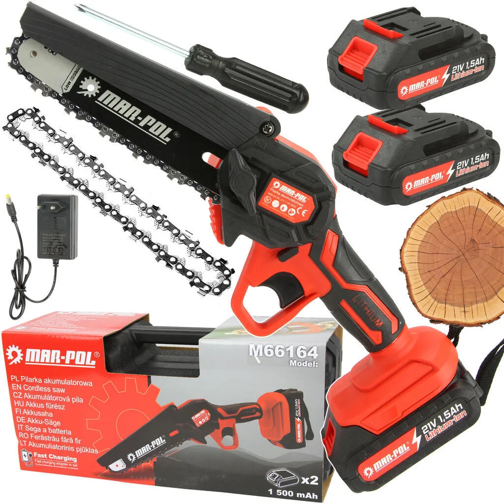 Offerta MAR-POL M66164 Motosega Batteria 6" 2xLi-Ion 2.0Ah M66164