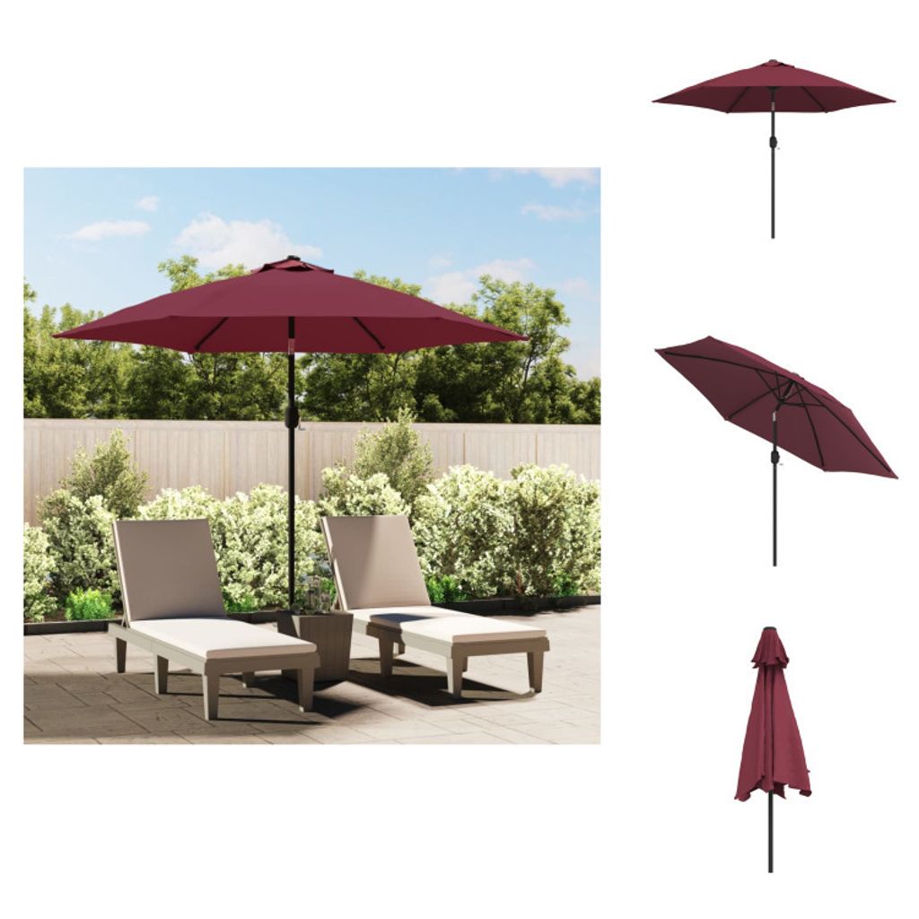 vidaXL Sonnenschirm mit Metall-Mast Bordeauxrot 300 cm - Sonnenschirme & Sonnenschutze