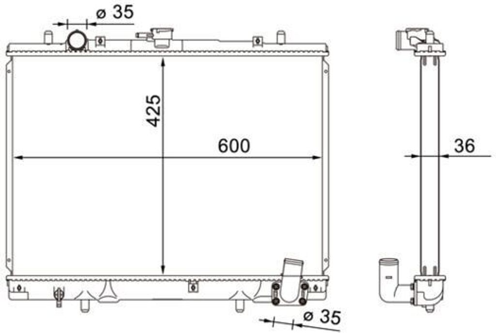 MAHLE CR 1608 000S Kühler Wasserkühler Motorkühler für MITSUBISHI L 200 (K7T, K6T) für ALFA ROMEO GIULIA (952)