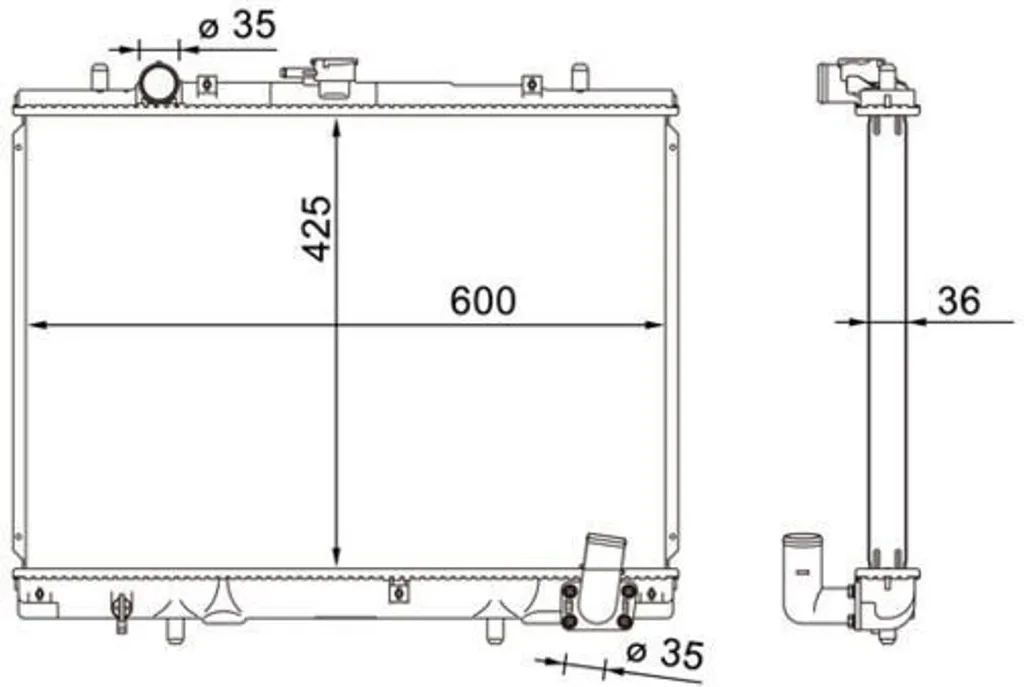 Radiateur de remplacement pour Mitsubishi L 200 et Alfa Giulia - MAHLE 1608