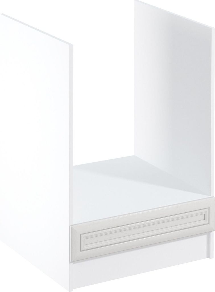Herdumbauschrank 60 cm ohne Arbeitsplatte Küchenschrank Küchenmöbel, Sycylia Weiß Creme D60ZK Weiß/Creme
