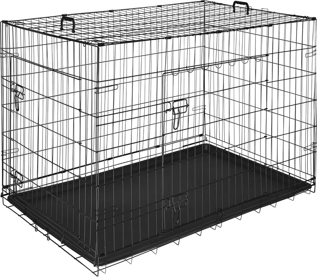 Cage chien pliable Luna 121cm avec double accès et plateau amovible