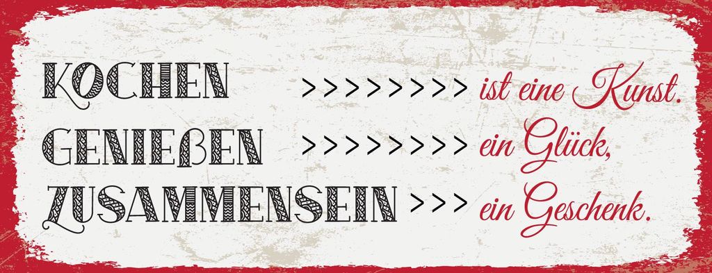 vianmo Holzschild 10x27 cm Kochen ist eine Kunst Zusammensein ein Geschenk