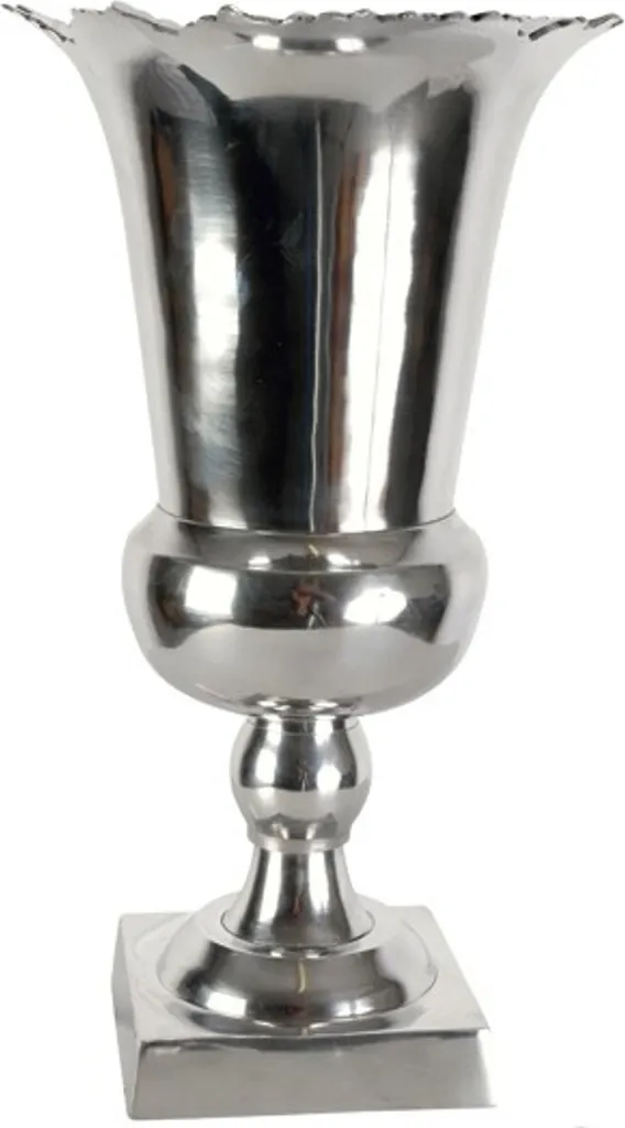 Vase en Aluminium Argenté Finition Miroir 40,5cm - Style Argent Chic