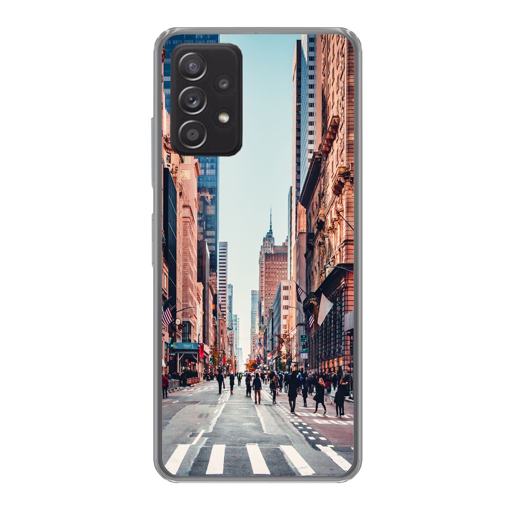 MuchoWow Handyhülle Schutzhülle Hülle für Samsung Galaxy A53 5G Veteranenparade in New York Silikon Softcase Handy Hülle - Schutzabdeckung
