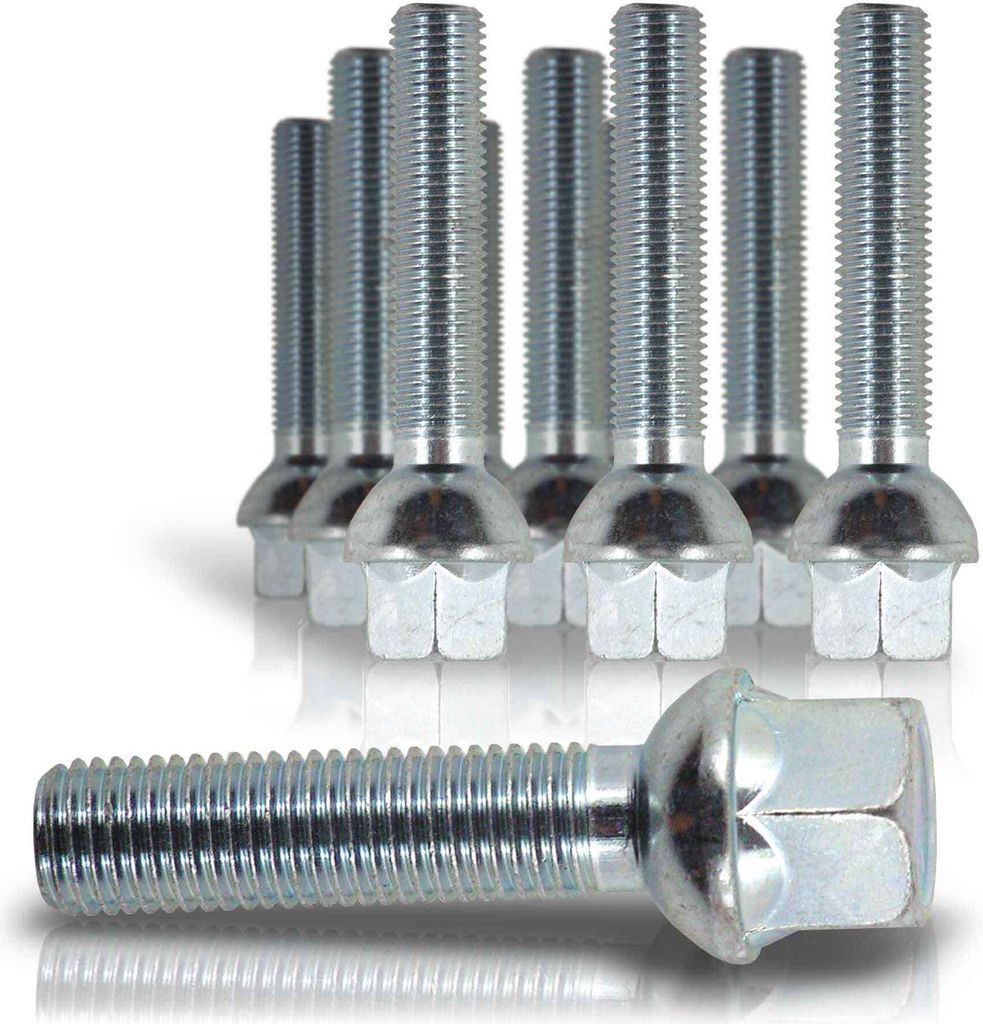 10x Radbolzen Radschrauben Spurverbreiterung Alufelgen Kugelbund M12 x 1,5 60mm