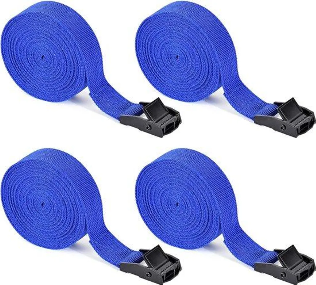 Sangle à cliquet bleue 4m x 25mm haute résistance pour fixer vos vélos