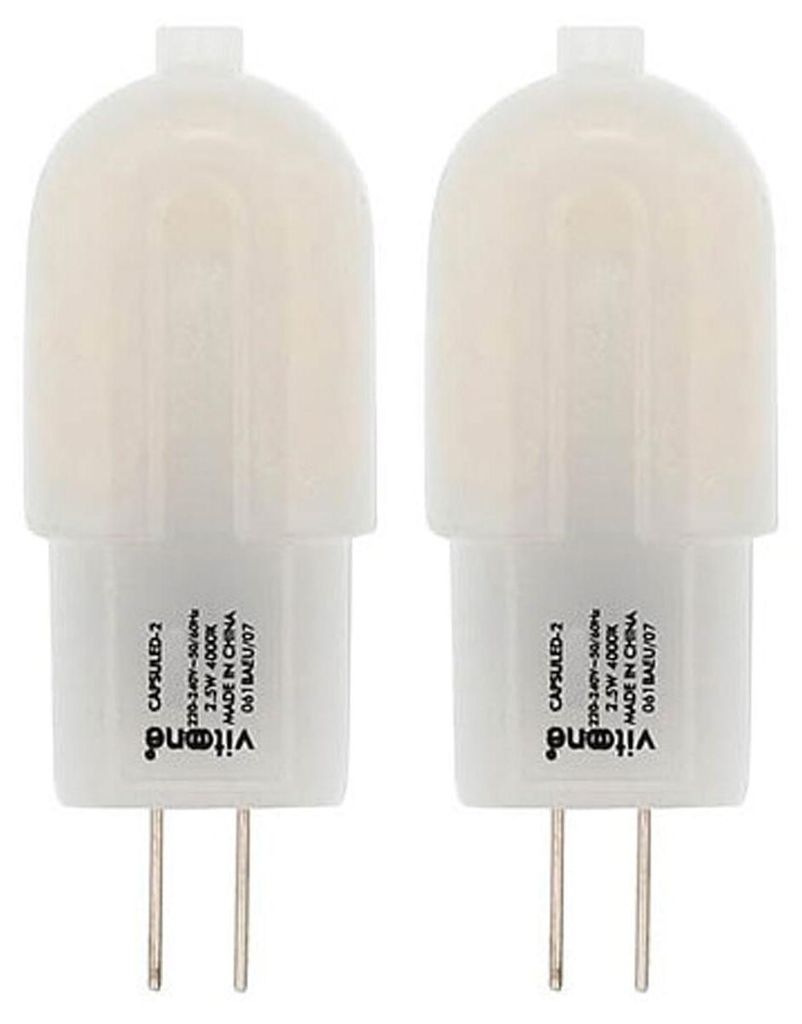 VITO G4 LED Kapsellampe 2,5W 200lm 2700K 240V 16mm Dimmbar 2 Stück