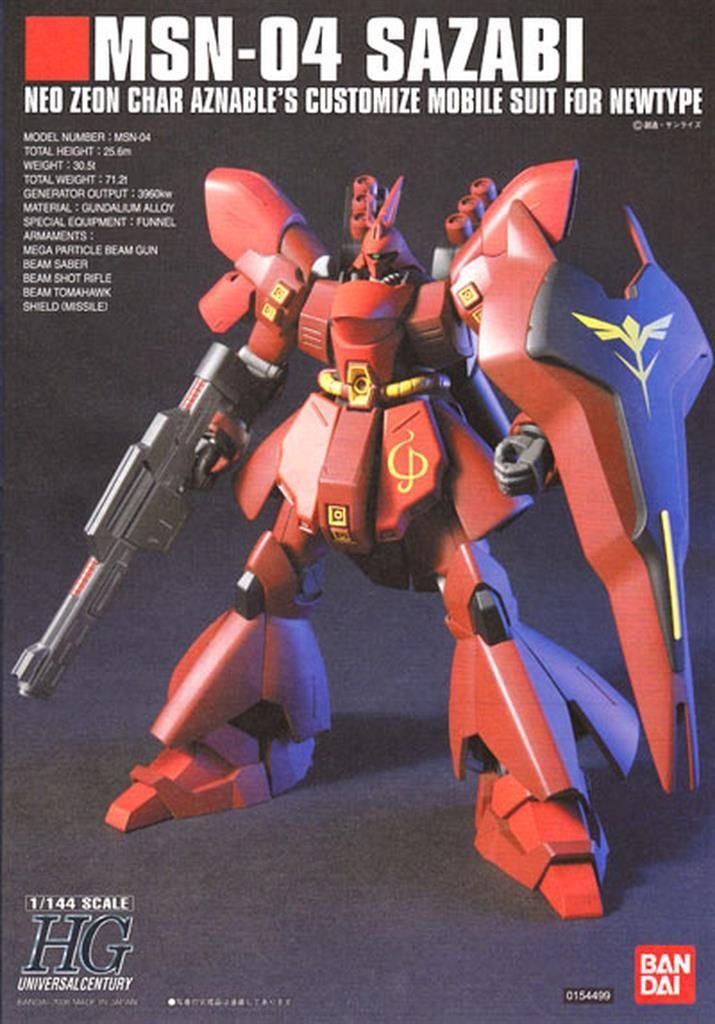 Gundam Char's Counterattack High Grade Plastic Model Kit 1/144 Sazabi