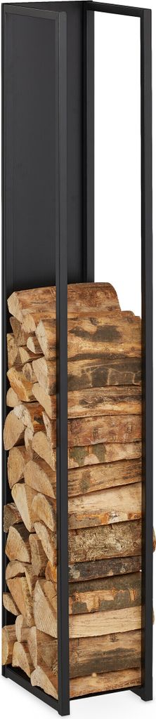relaxdays Hohes Kaminholzregal mit Rückwand Produktbild 