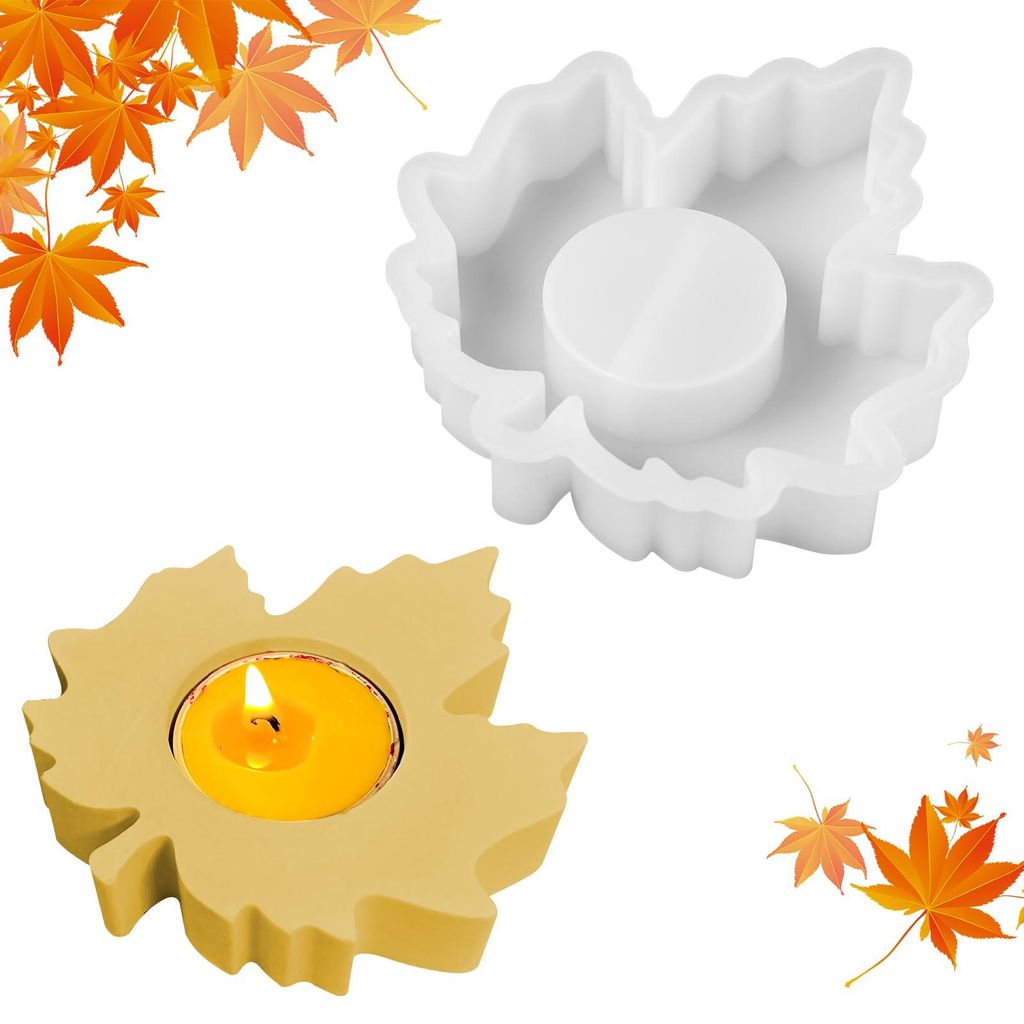 Silikon-Gießform in Form eines Ahornblatts, wiederverwendbare Silikonform für Herbstdekorationen und Kerzenhalter.