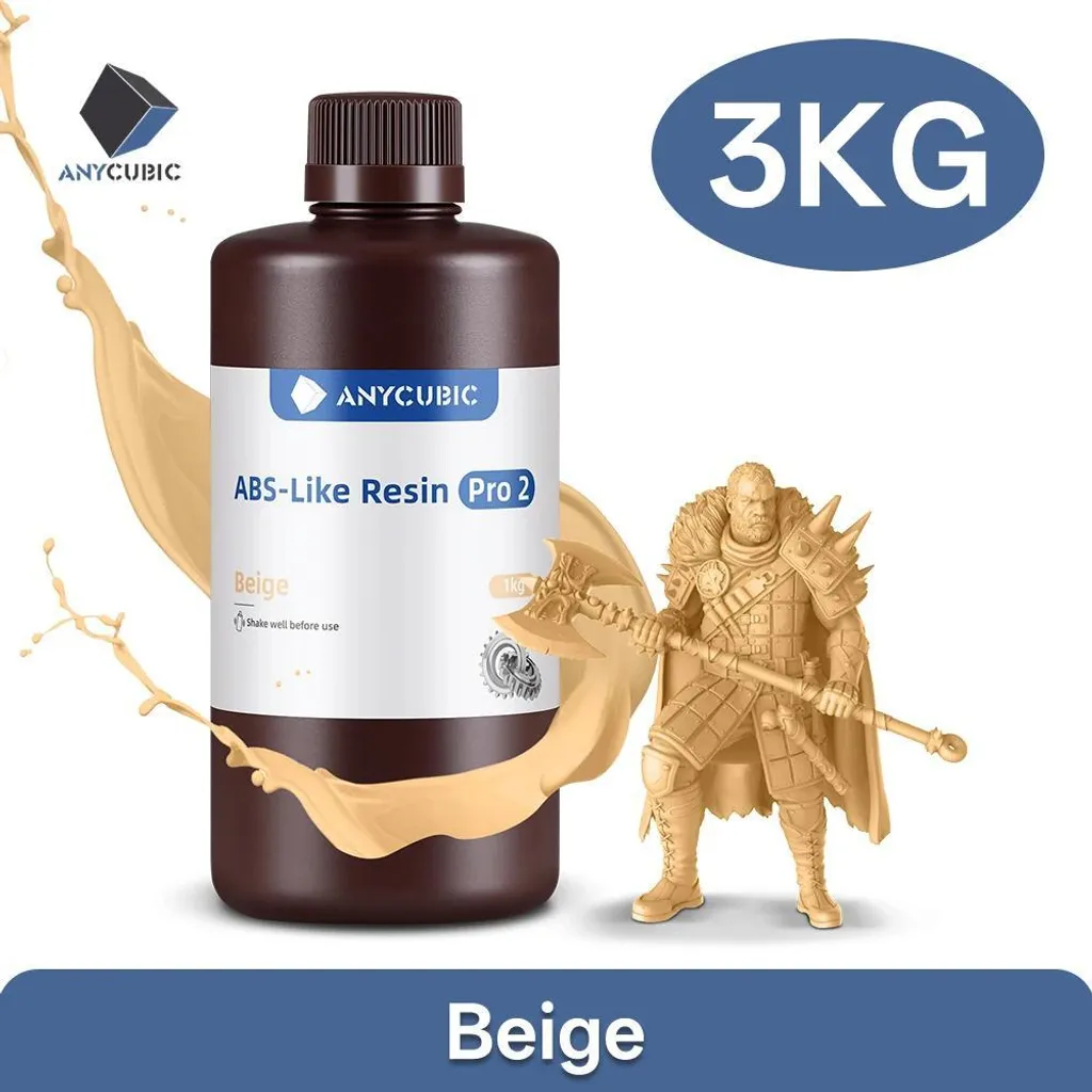 ABS Pro 2 Résine 3D Haute Précision UV 405nm Beige - Format Pro 3 kg