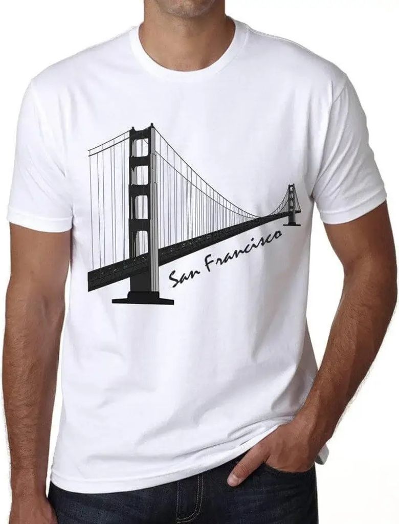 Herren Grafik T-Shirt Golden Gate Bridge in San Francisco – Golden Gate Bridge Of San Francisco – Öko-Verantwortlich Vintage Jahrgang Kurzarm ...