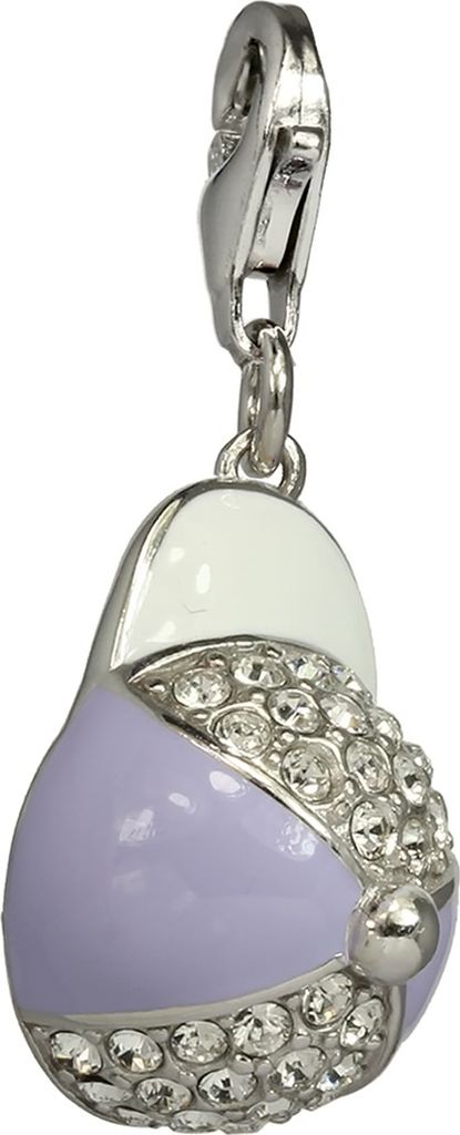 SilberDream 925er Charm Basecap Echt Silber Anhänger weiß lila Zirkonia D2FC663