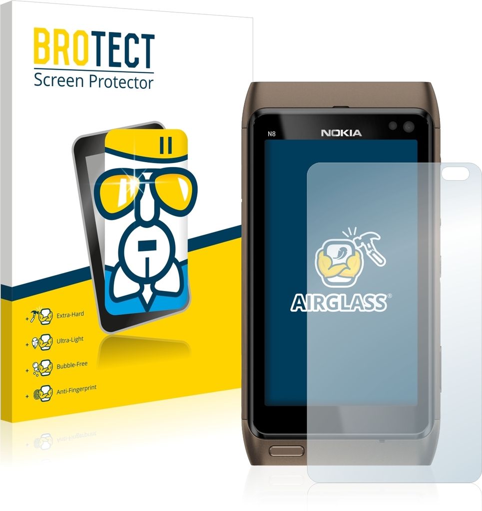 BROTECT Schutzglas für Nokia n8 Schutzfolie Panzer Folie Produktbild 