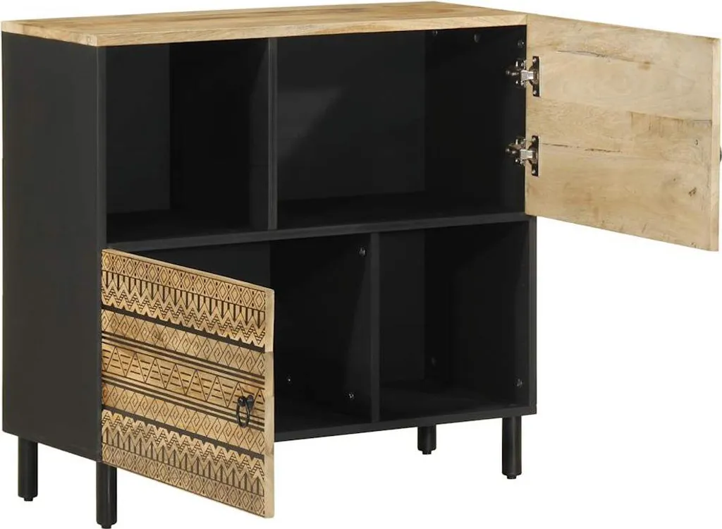 vidaXL Credenza 80x33,5x75 cm Legno di mango grezzo