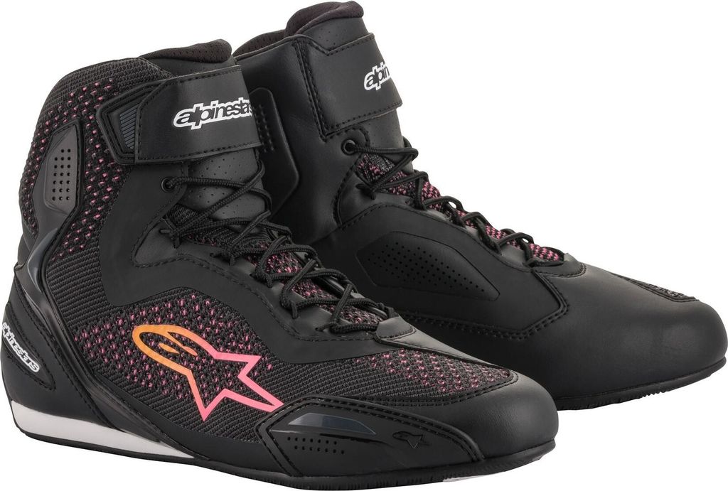 Alpinestars Stella Faster 3 Rideknit Damen Motorradschuhe, schwarz/pink/gelb, 43