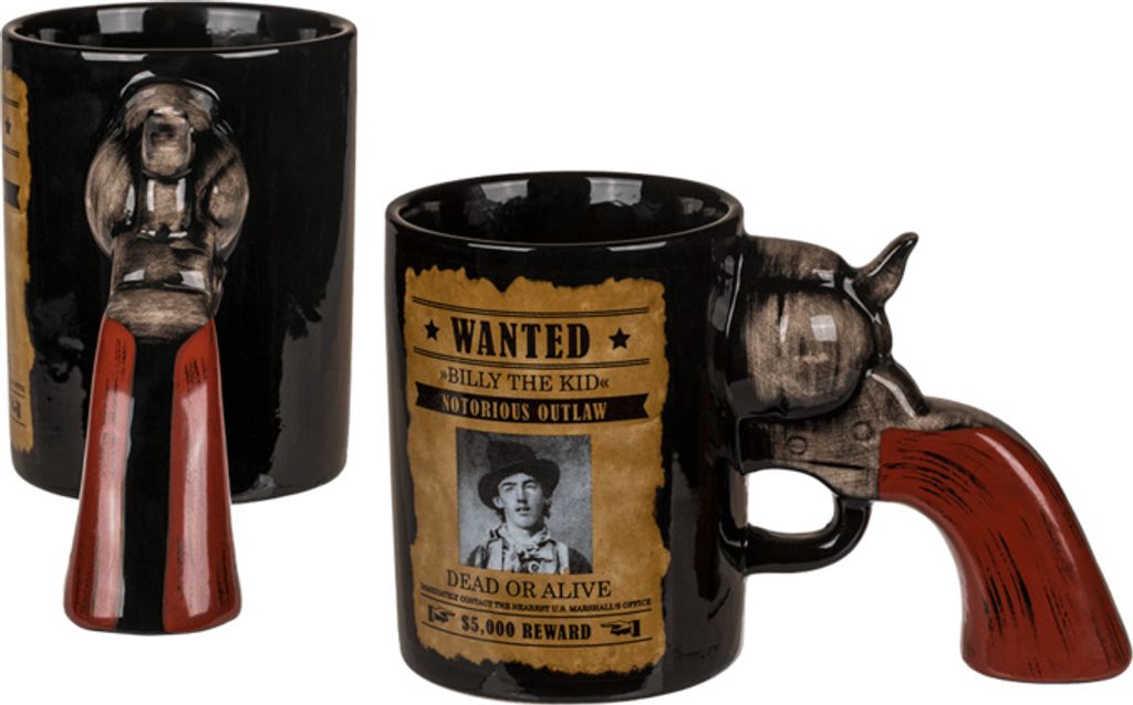 Revolvergriff Kaffeebecher mit Steckbrief Produktbild 