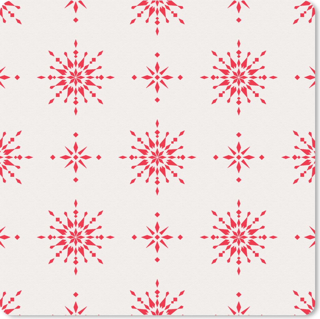 MuchoWow Mauspad Mousepad Sterne - Rot - Winter - Weihnachten - Muster 30x30 cm - Mousepads - Maus Mat - Pad - Mausunterlage - Gaming