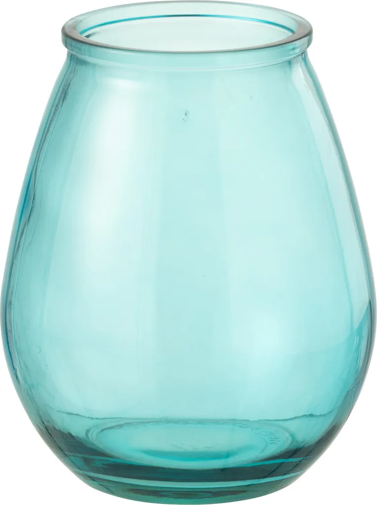 Petit Vase Décoratif Forme Oeuf Verre Aqua J-Line pour Table et Étagère