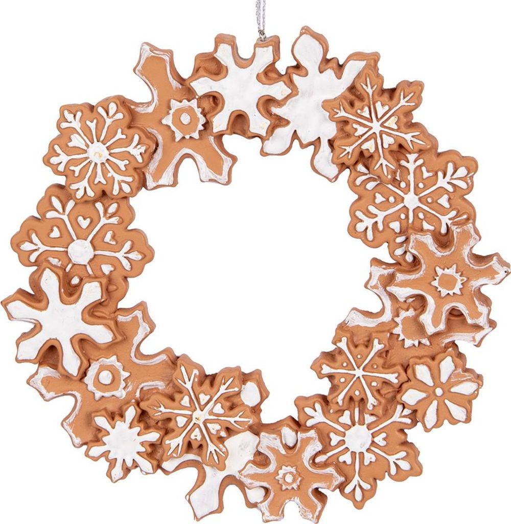 Clayre & Eef Weihnachtsanhänger Ø 18x2 cm Braun Kunststoff