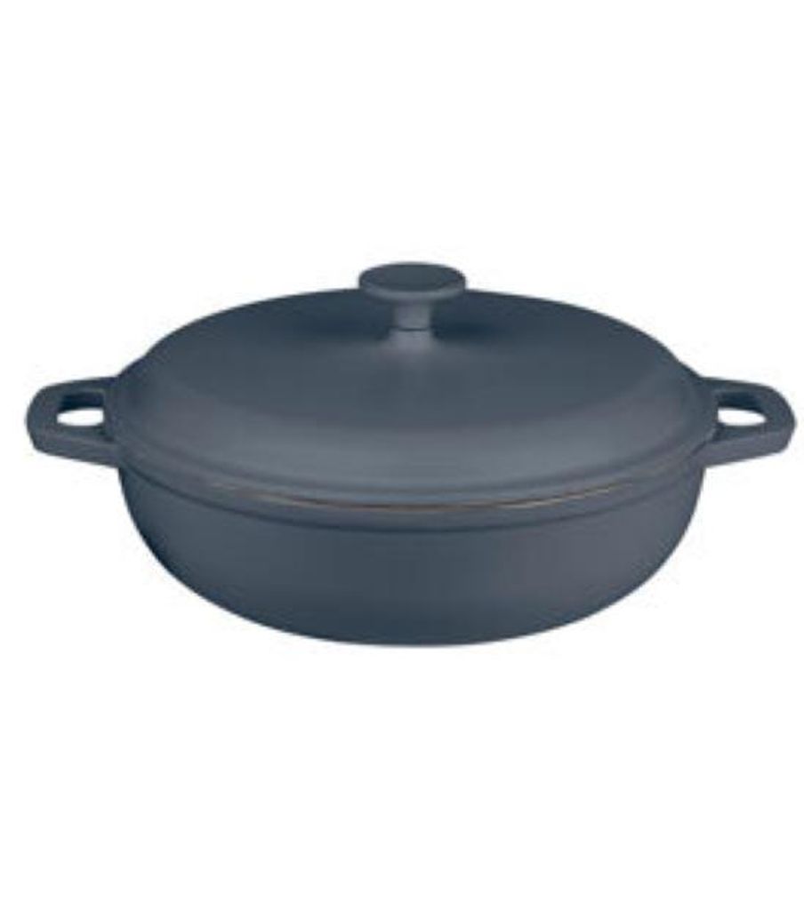 GSW Gusseisentopf, 30 cm, blau – Robuster Bräter aus Produktbild 