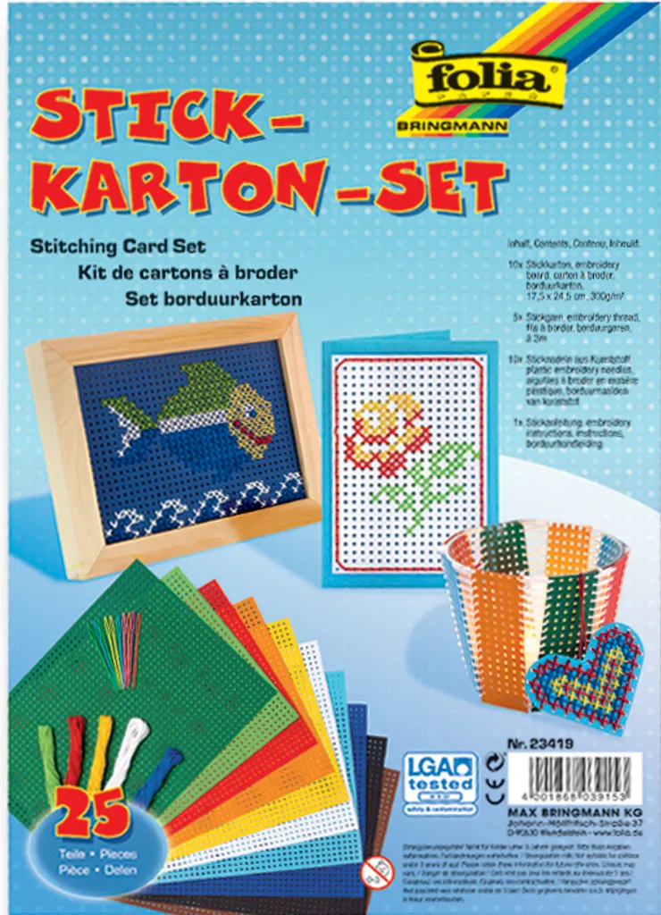 set di cartoncini da ricamo folia, 175 x 245 mm, 300 g/m², 25 pezzi
