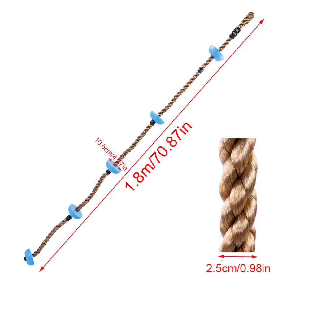 Corde à grimper disco avec disque d'escalade robuste pour enfants de 2m