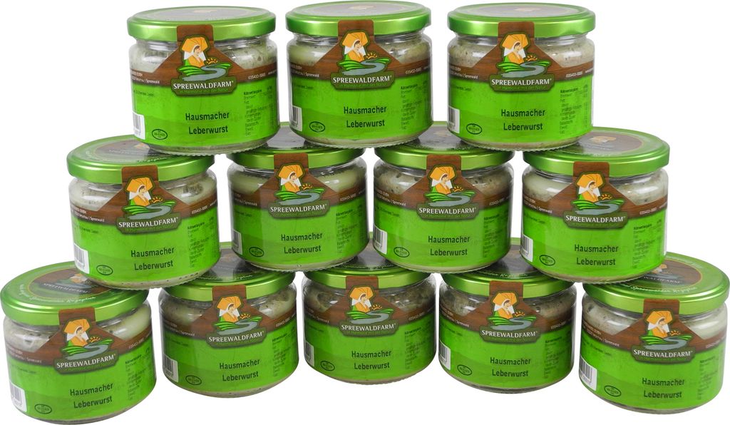 Original Spreewälder Hausmacher Leberwurst 12er Pack (12 Gläser à 250 g)