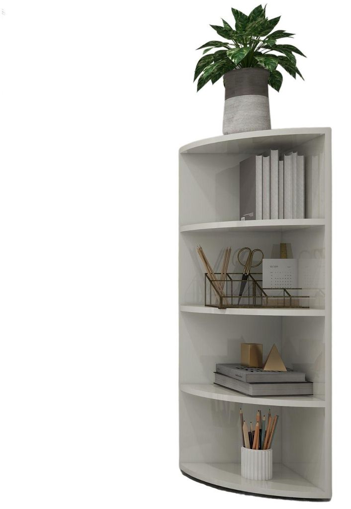 Coemo Eckregal Corner 120 aus Holz 4 Etagen Weiß Produktbild 