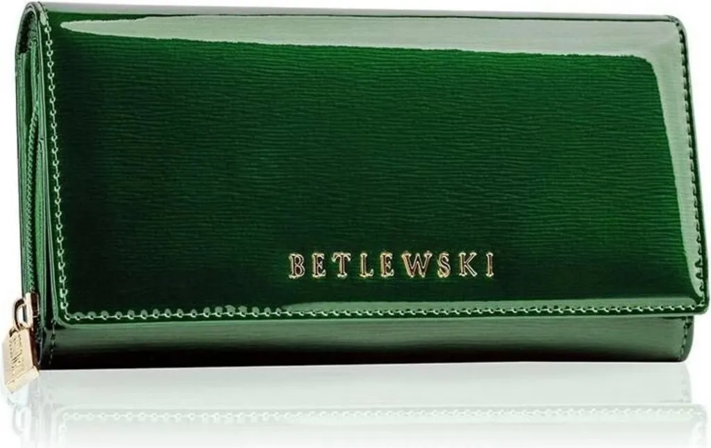 Betlewski ZBPDBS106ZIELONY60540 Portafoglio RFID Pelle Verde Donna