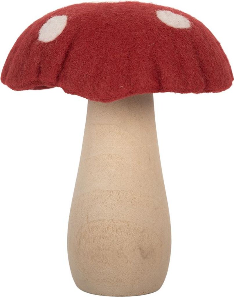 Clayre & Eef Dekoration Pilz 12x12x15 cm Rot Filz Produktbild 