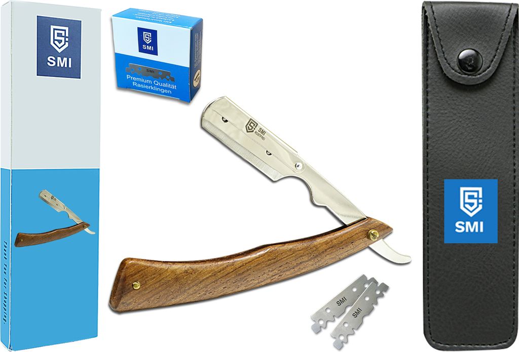 SMI - Bartmesser - Rasiermesser - Herren Mehrfarbig Rasiermesser mit Wechselklinge Barber Rasierer Bart Rasierer- Rasier Messer
