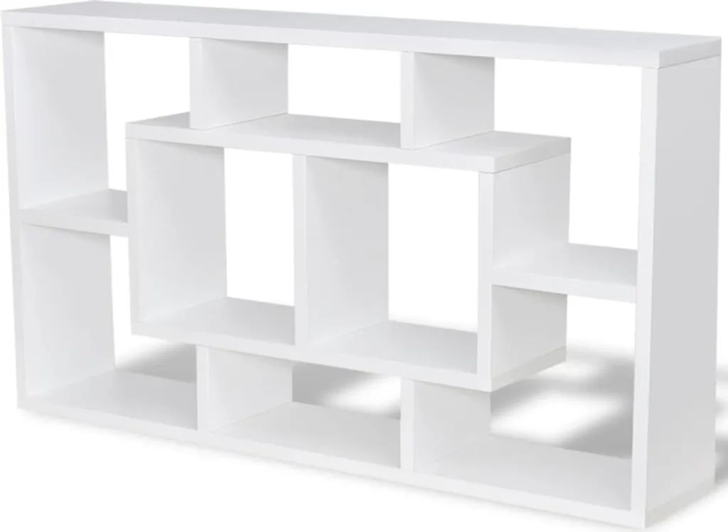 Étagère murale suspendue 8 compartiments Blanc - Design moderne 85cm - 3