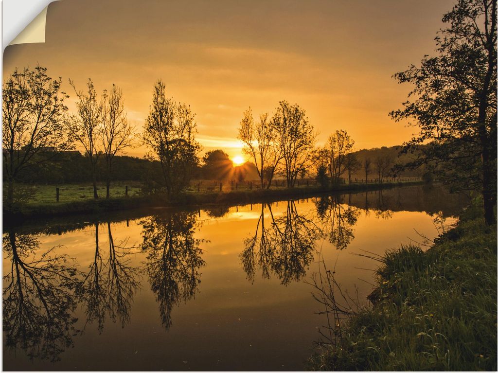 ARTland Wandbild, selbstklebend goldener Morgen Größe: 80x60 cm