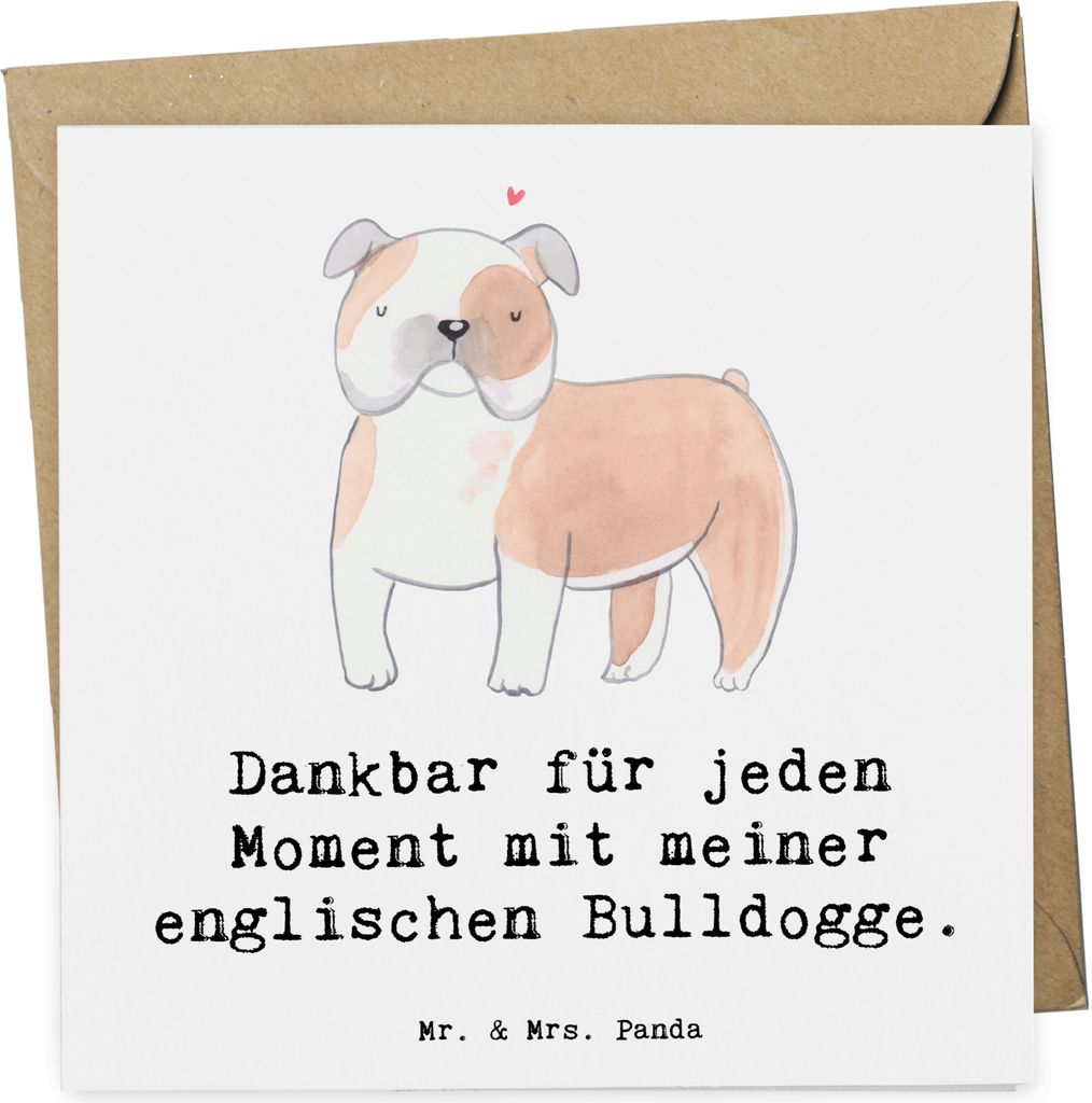 Mr. & Mrs. Panda Glückwunschkarte Englische Bulldogge Moment - Weiß - Geschenk, Klappkarte, faltkarte, doppelkarte, anlasskarte, English Bulldog,...