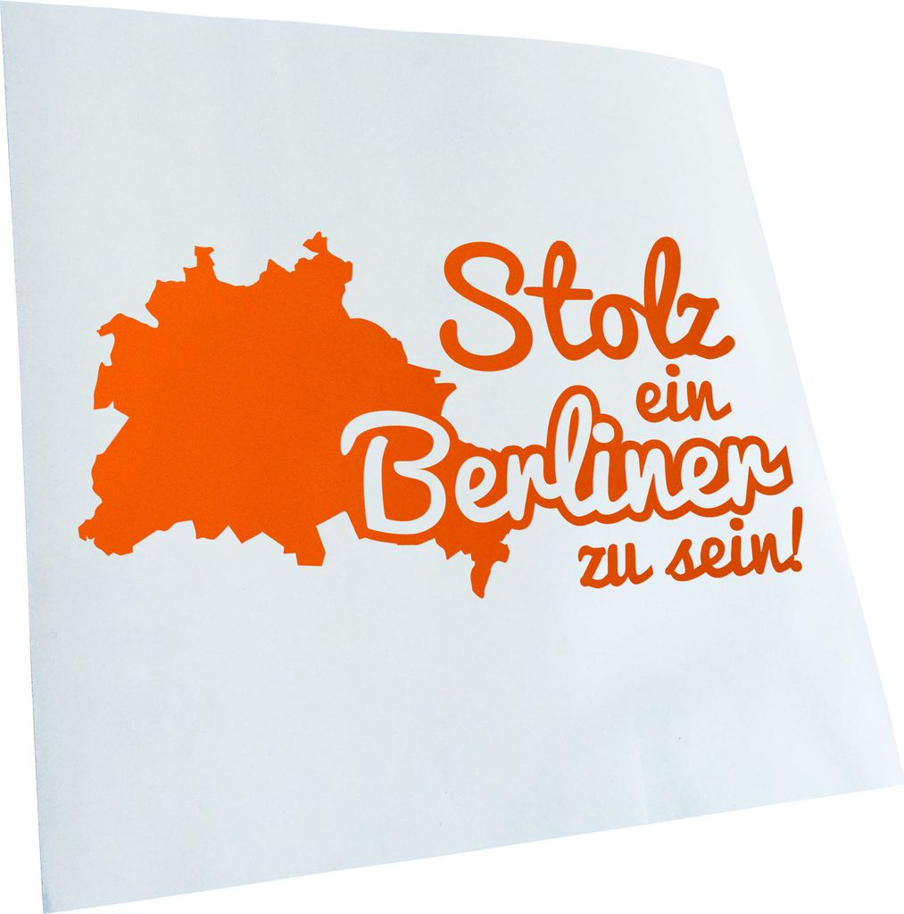 Kiwistar - Autoaufkleber - Berliner Stolz - Orange - 60x30cm - Aufkleber für Auto, Laptop, Fahrrad, LKW, Motorrad mehrfarbig JDM Decal Racing