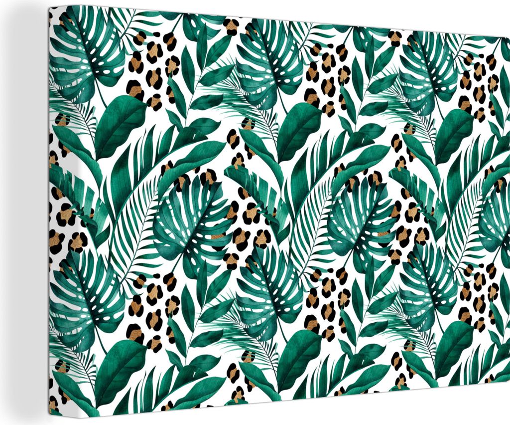 OneMillionCanvasses - Leinwandbilder - 140x90 cm, Blätter - Tropisch - Dschungel, Wandbilder Kunstdruck Wanddekoration - Foto auf Leinwand - Gem...