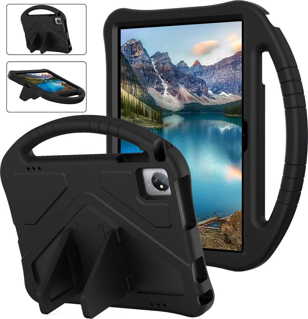 Kinder Hülle für TCL Tab 8 LE /Tab 8 WiFi /Tab 8 Plus /Tab Tab 8 SE /Tab 8V, Eva Leichte Stoßfeste Ständer, Kids Griff Schutzhülle Schwarz