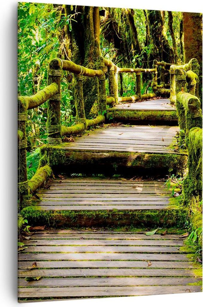 Bild auf Leinwand - Leinwandbild - Einteilig - Asien natur park brücke - 70x100cm - Wand Bild - Wanddeko - Wandbilder - Leinwanddruck - Wanddekora...