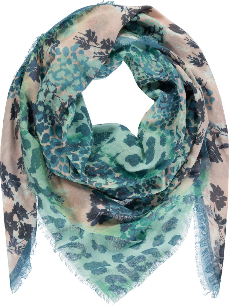 Passigatti Tuch mit Blumen-Leo Druck, Gr. ONESIZE