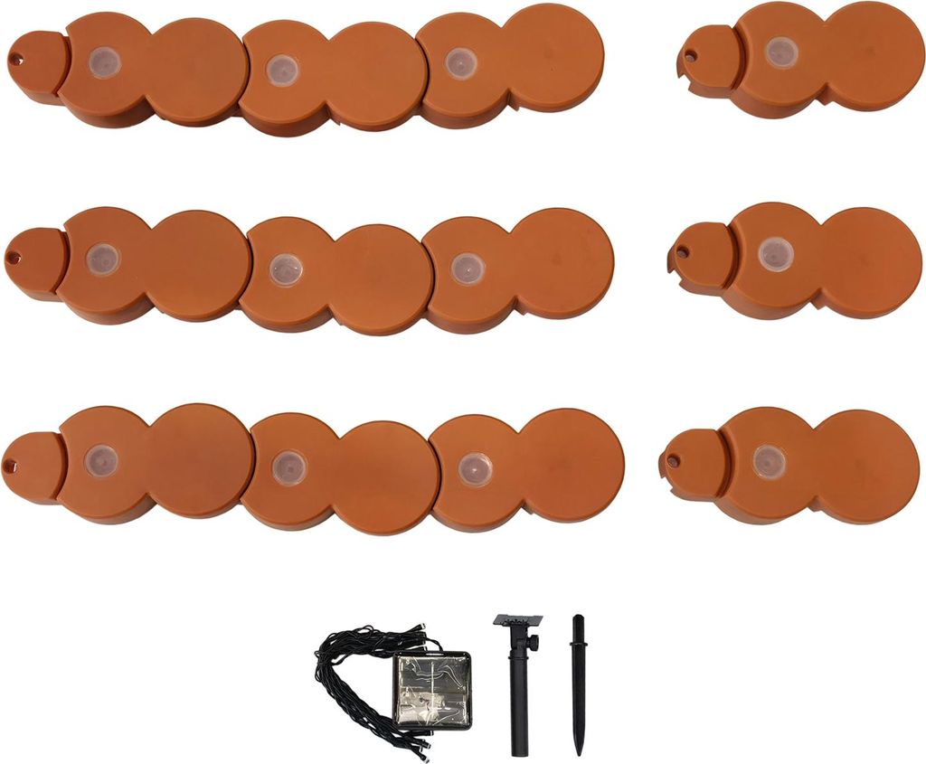Beetumrandung Nessa Solar Palisade 12-teilig Terracotta