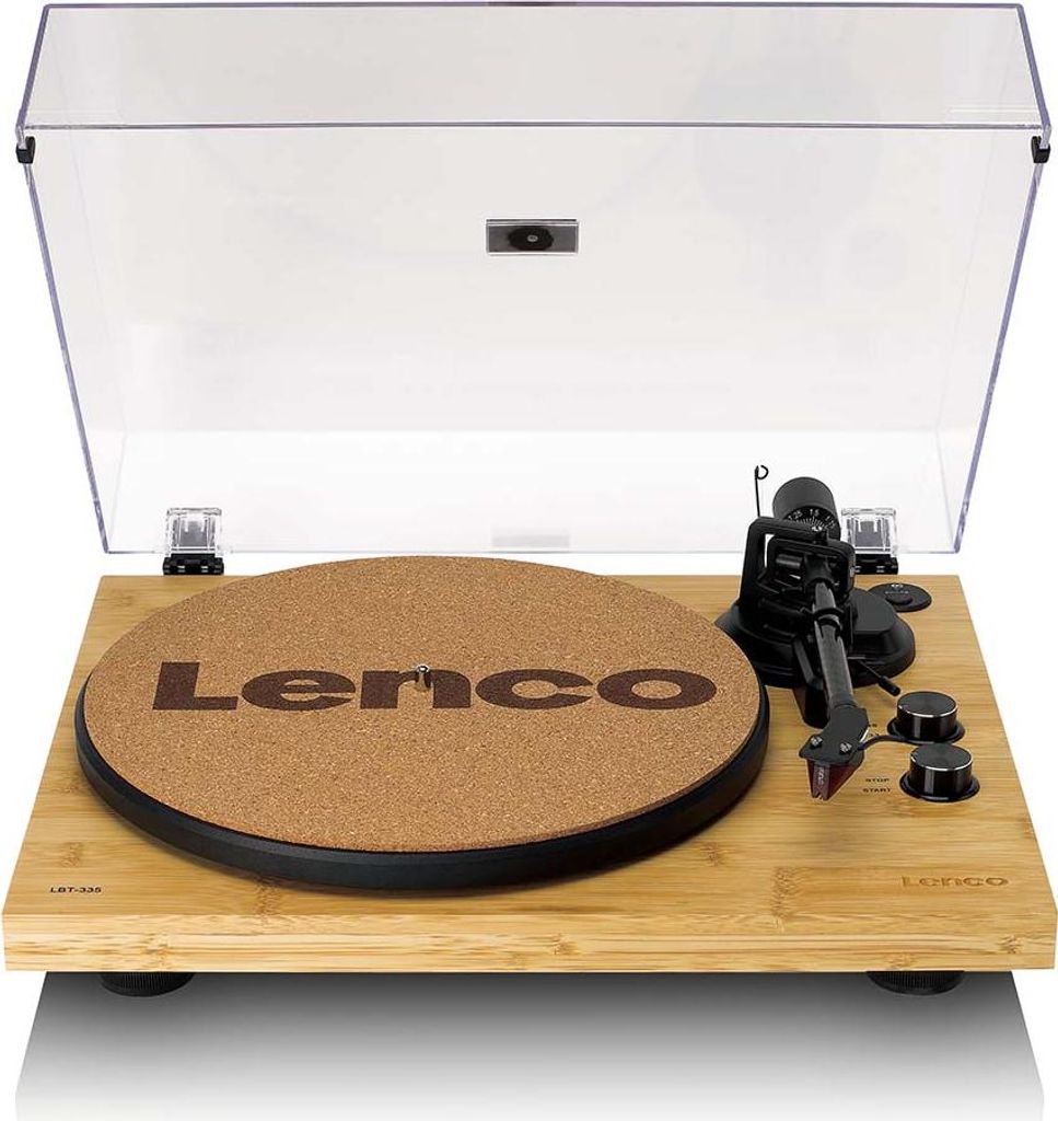 Lenco LBT-335BA - Plattenspieler mit Bluetooth , Gehäuse aus echtem Bambus und Ortofon 2M Red Tonabnehmer