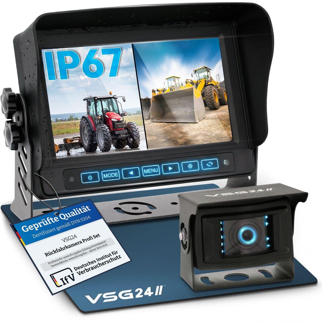 -ANGEBOT- 7" Rückfahrkamera Set PROFI HD | IP67-Monitor mit IP69K PROFI HD Kamera 120° RVS-24568