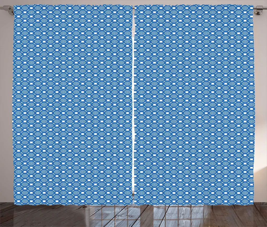 ABAKUHAUS Tenda Rustica Blu e Bianca 280x245 cm per Soggiorno